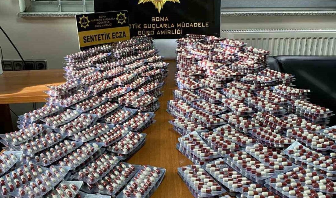 Manisa’nın Soma ilçesinde gerçekleştirilen uyuşturucu operasyonunda binlerce sentetik hap ve