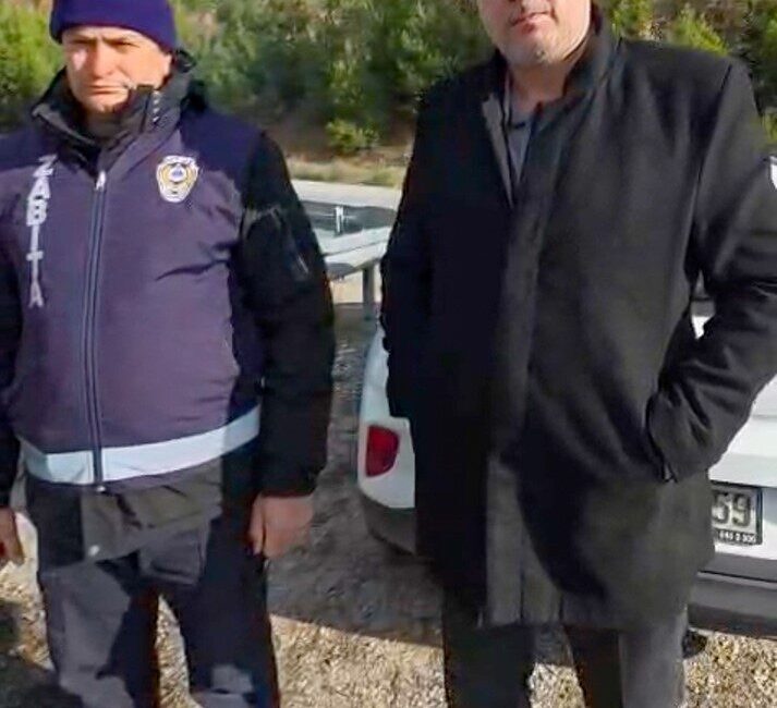 Manisa’nın Gördes Belediyesine bağlı zabıta memuruna ağır kış şartlarında açık