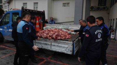 Mersin’de yaklaşık 500 kilogram kokmuş ve bozulmuş et ele geçirilerek