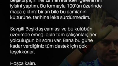 Beşiktaş ile yollarını ayıran kaleci Mert Günok, sosyal medya hesabından