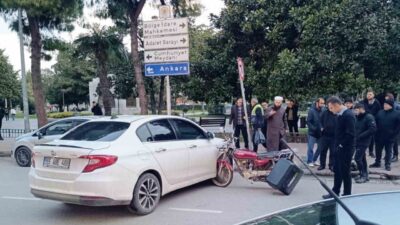 Samsun’da meydana gelen trafik kazasında motosiklet otomobile saplandı. Kaza, İlkadım