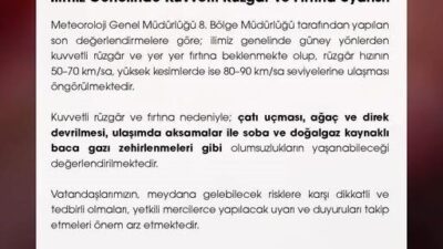 Niğde Valiliği; Meteoroloji Genel Müdürlüğü 8. Bölge Müdürlüğü’nden alınan son