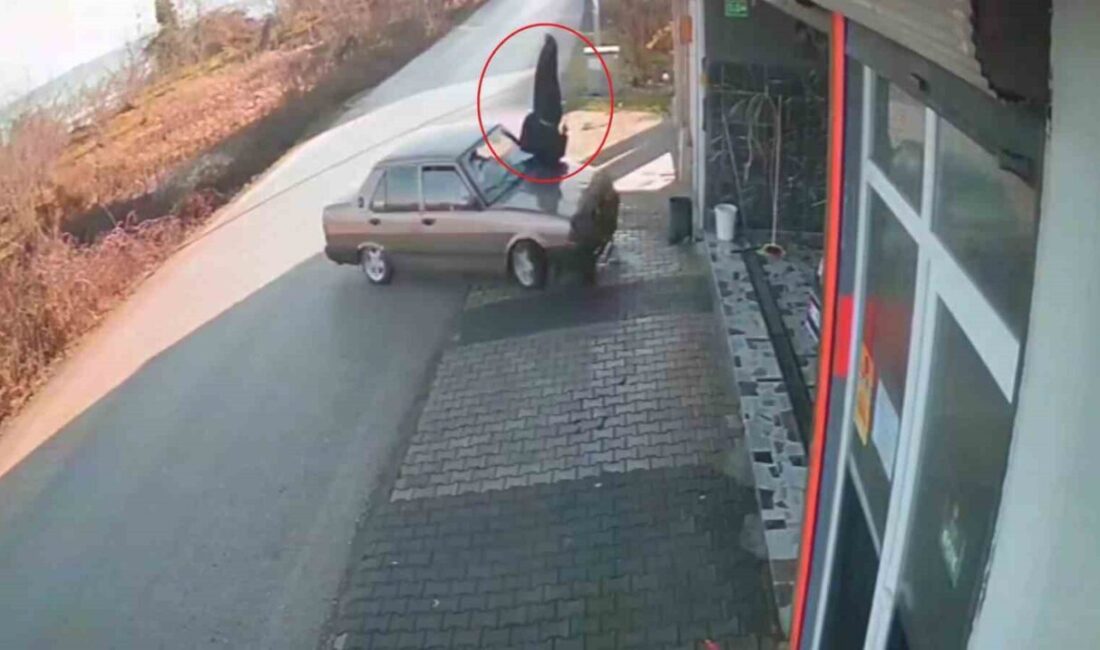 Ordu’nun Ünye ilçesinde gizli buzlanma nedeniyle kontrolden çıkan otomobilin çarptığı