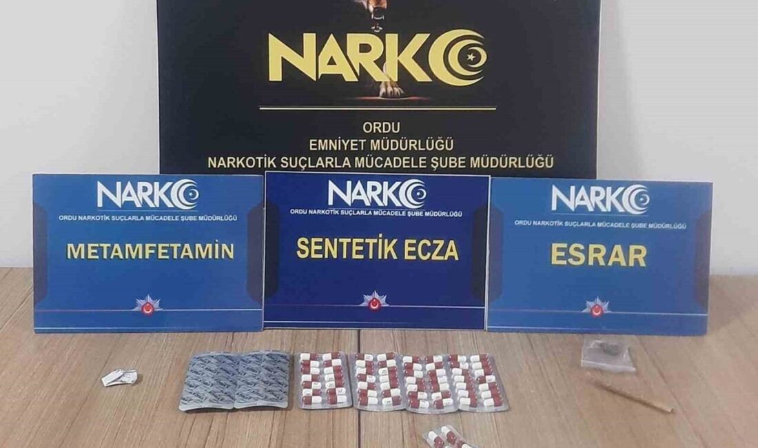 Ordu’da polis ekipleri tarafından uyuşturucu ile mücadele kapsamında yapılan çalışmalarda