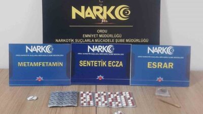 Ordu’da polis ekipleri tarafından uyuşturucu ile mücadele kapsamında yapılan çalışmalarda