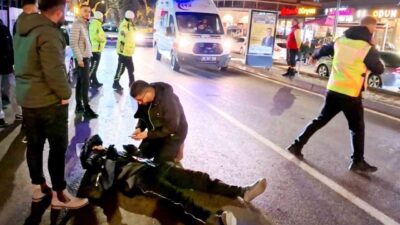 Aksaray’da otomobil ile motosikletin çarpışması sonucu meydana gelen trafik kazasında