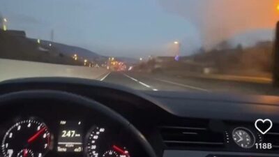 DÜZCE (İHA) – Anadolu Otoyolu’nun Düzce kesiminde otomobiliyle 250 kilometre