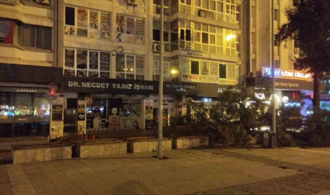 Samsun’da fırtına nedeniyle Cumhuriyet Meydanı’ndaki çam ağacı kökünden yıkıldı. Meteoroloji