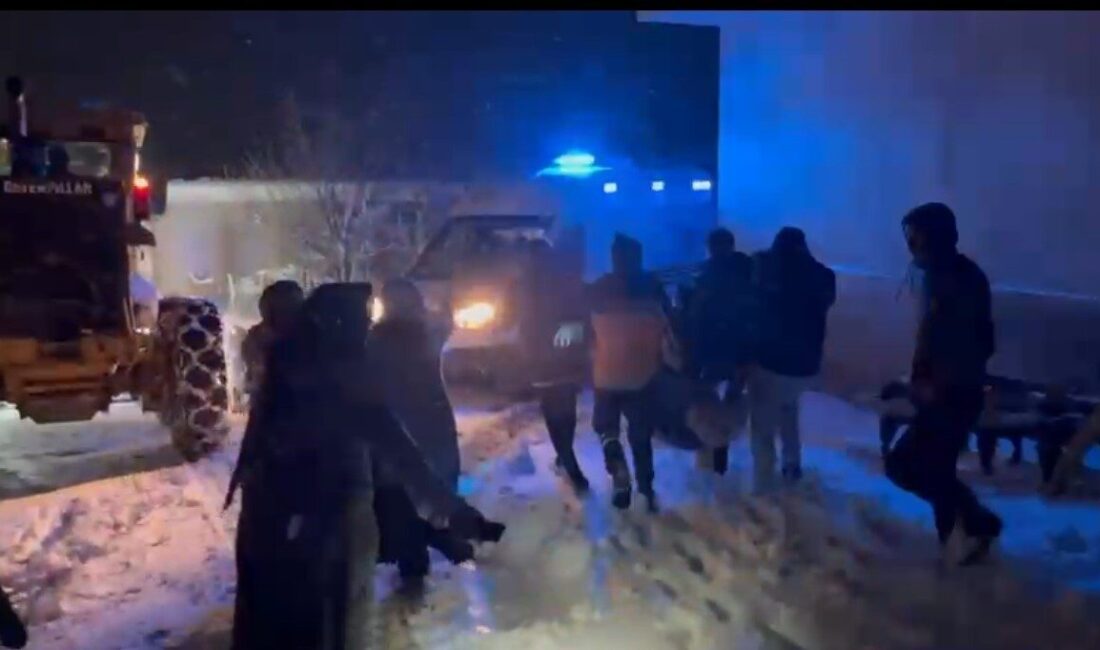 Muş’un Bulanık ilçesinde kar nedeniyle yolu kapalı Dere köyünde doğum