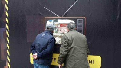 Ordu’da bir inşaat firması, yeni başladığı proje şantiye alanına televizyon