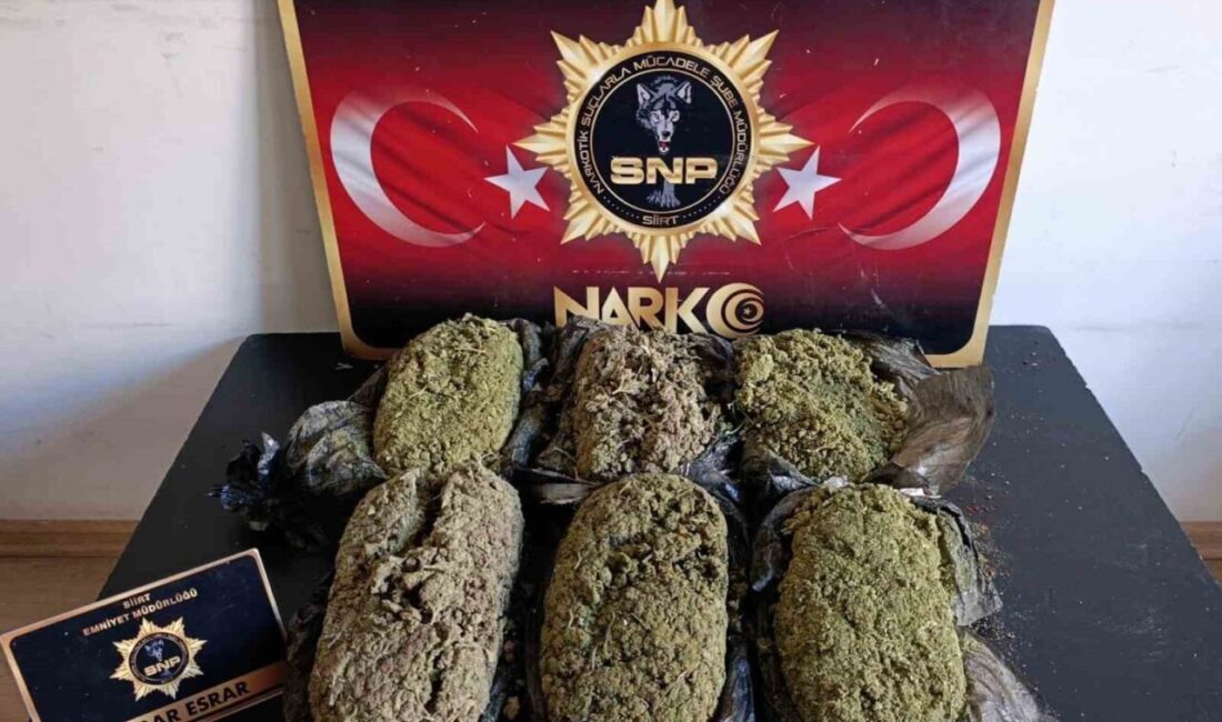 Siirt’in Baykan ilçesinde bir araçta 3 kilo 300 gram esrar