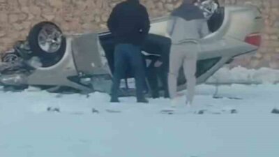 Siirt’in Kurtalan ilçesinde takla kontrolden çıkan otomobilin takla attığı kazada