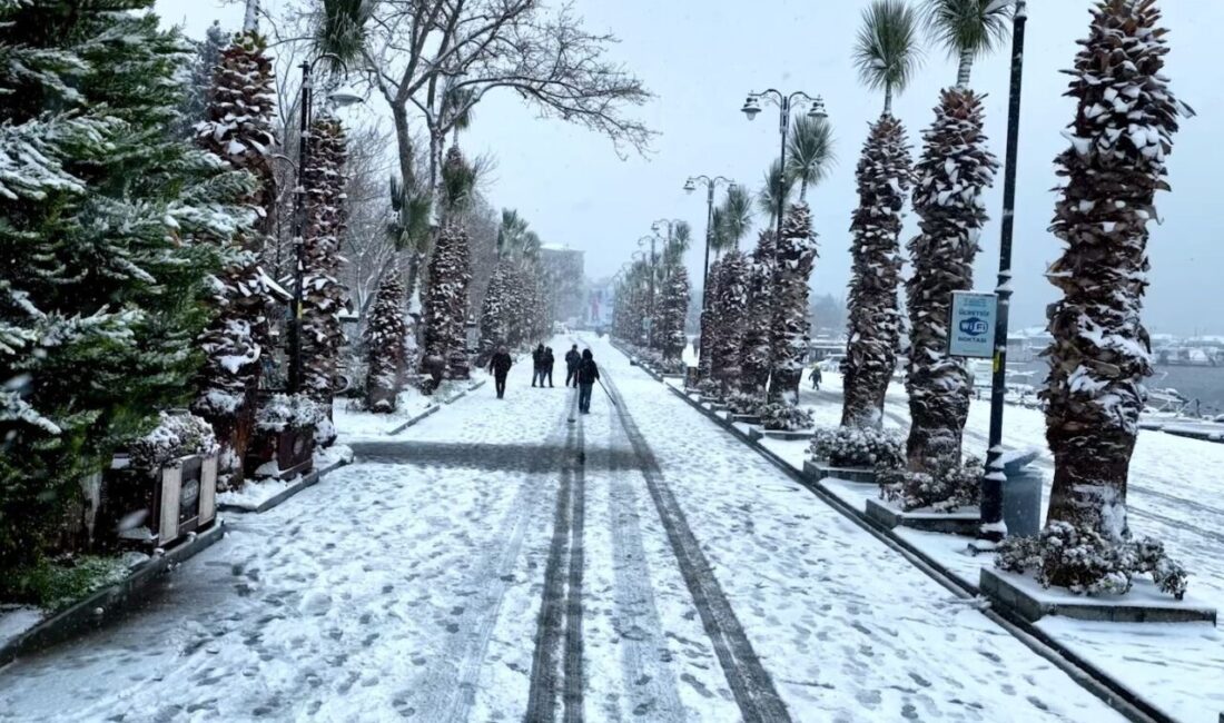 İstanbul’u etkisi altına alan kar yağışı, Silivri’de beyaz örtü oluşturdu.