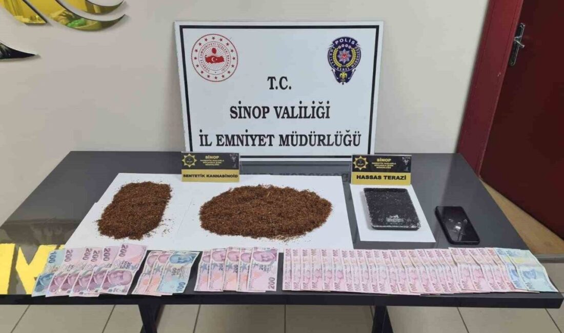 Sinop’ta narkotik polisleri ekiplerince düzenlenen operasyonda uyuşturucu madde ve hassas