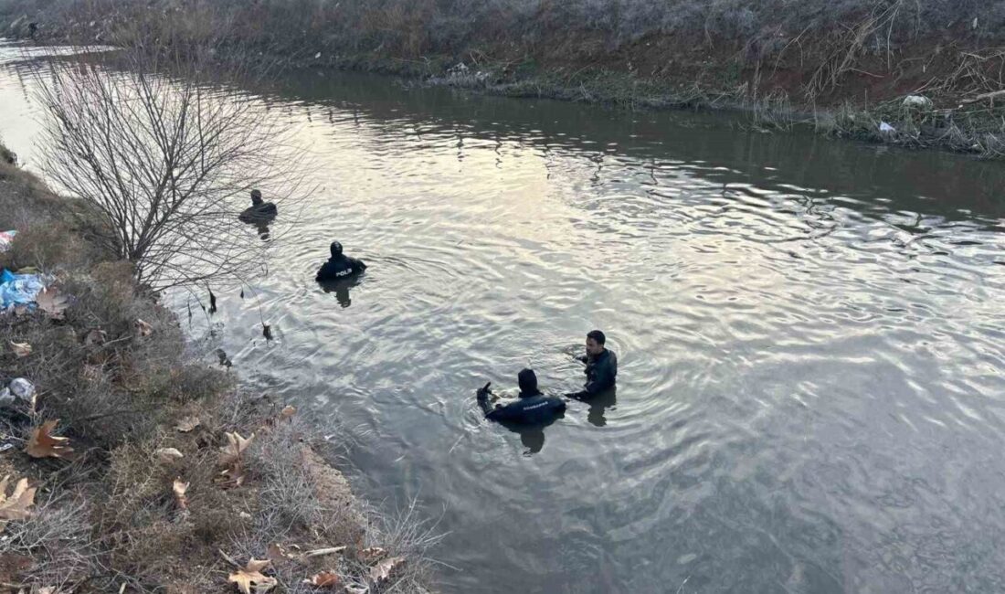 Şanlıurfa’nın Harran ilçesinde sulama kanalına düşen otomobilin sürücüsünü arama çalışmaları
