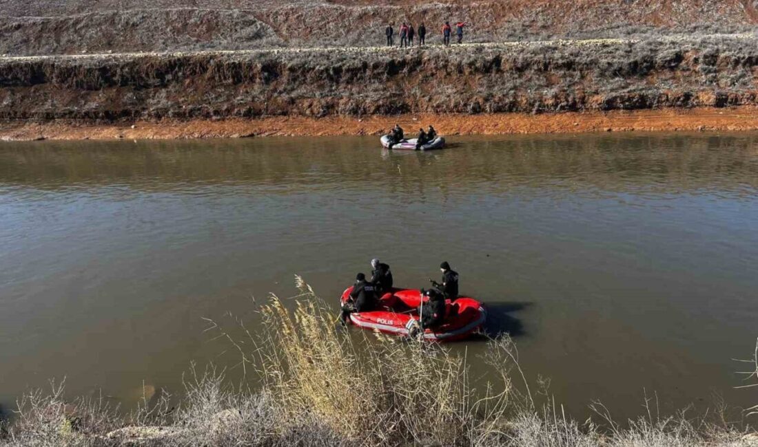 Şanlıurfa’nın Harran ilçesinde sulama kanalına düşen otomobilin sürücüsünü arama çalışmaları