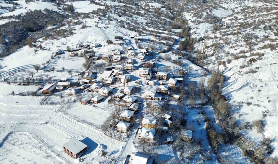 Bolu’nun Göynük ilçesine bağlı Karafakılar köyü, kar yağışının ardından beyaz