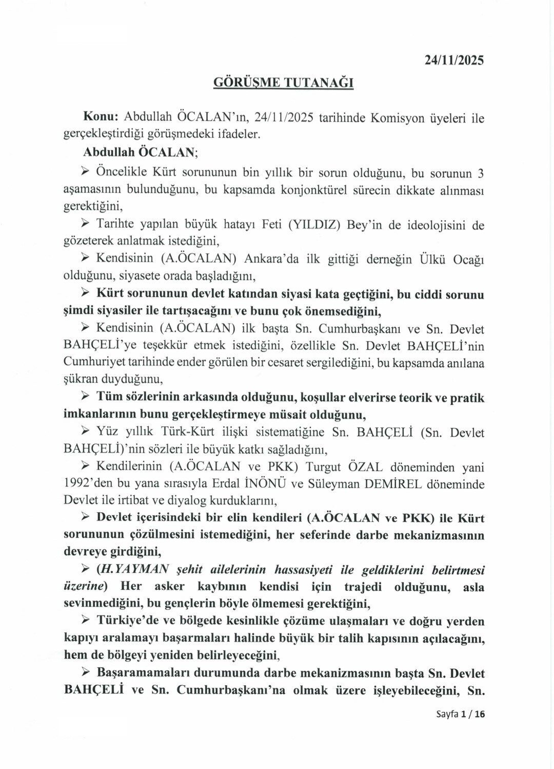 TBMM, üç milletvekilinin terör örgütü PKK’nın elebaşı Abdullah Öcalan ile