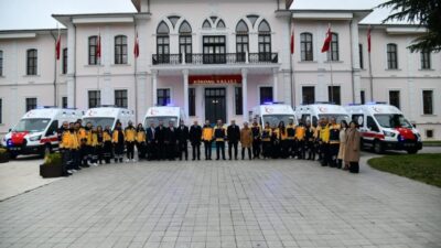 Sağlık Bakanlığı’nca Tekirdağ’a tahsis edilen 6 adet yeni ambulans törenle