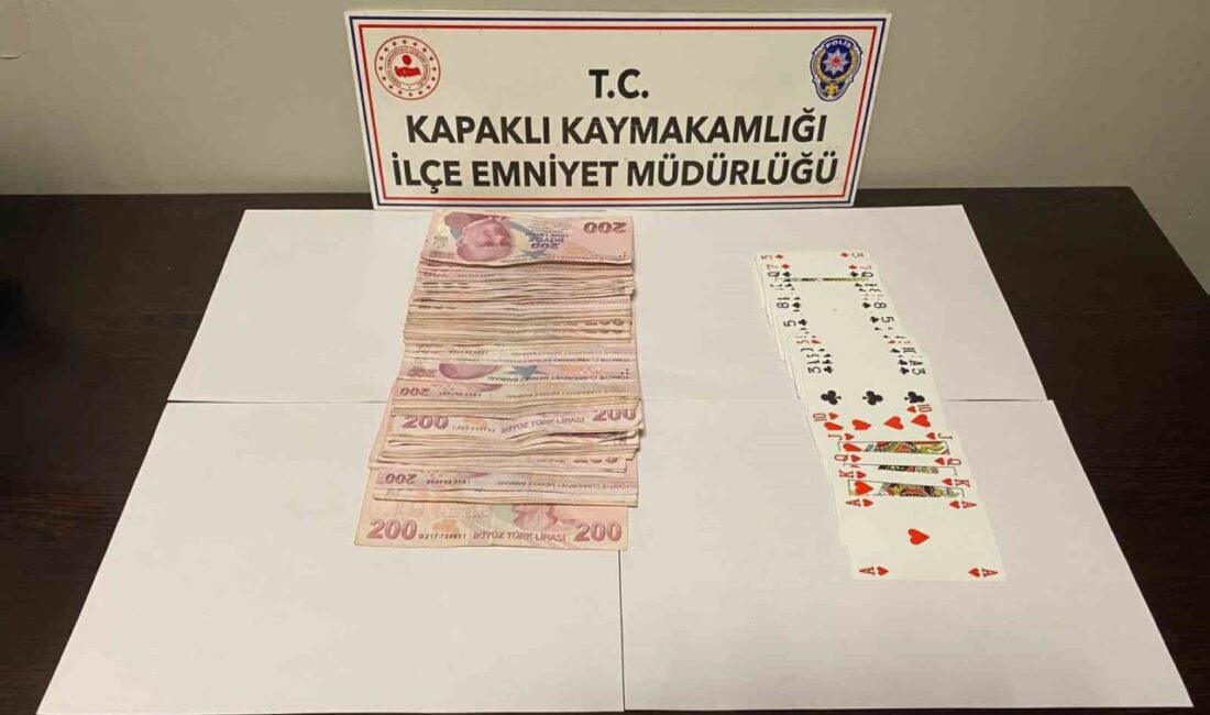 Kapaklı İlçe Emniyet Müdürlüğü ekipleri tarafından yapılan kumar operasyonunda 7