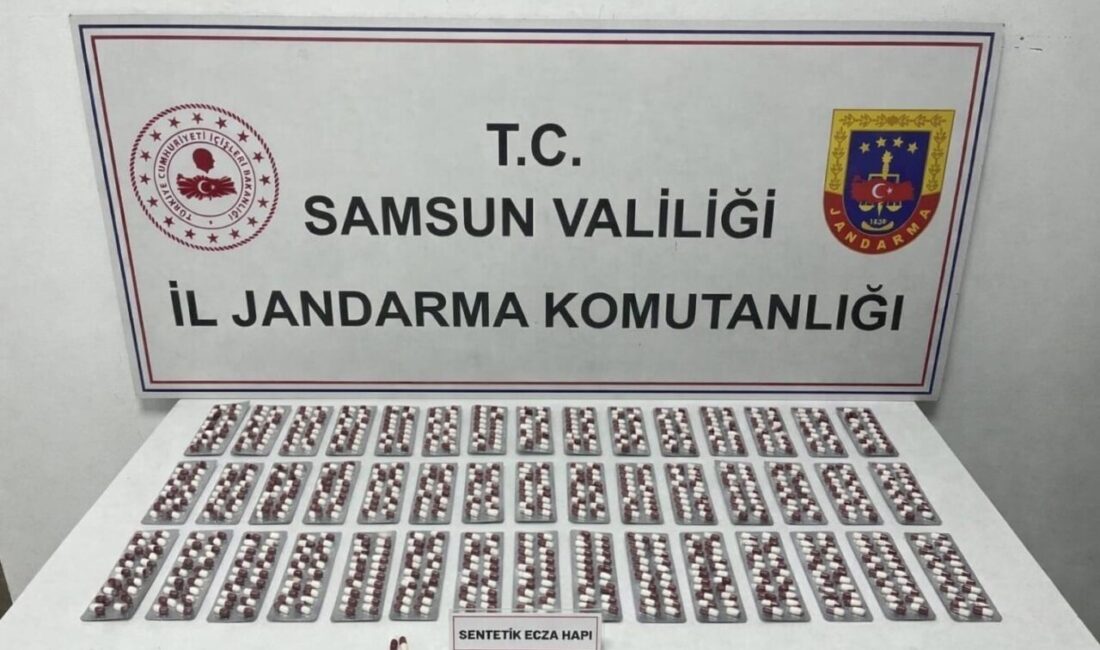 Samsun’un Tekkeköy ilçesinde jandarma ekiplerince düzenlenen uyuşturucu operasyonunda sentetik ecza