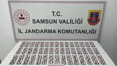 Samsun’un Tekkeköy ilçesinde jandarma ekiplerince düzenlenen uyuşturucu operasyonunda sentetik ecza