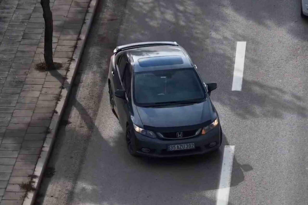 Kırıkkale’de yapılan trafik denetiminde, uygulamadan kaçmak isteyen bir sürücü dronla