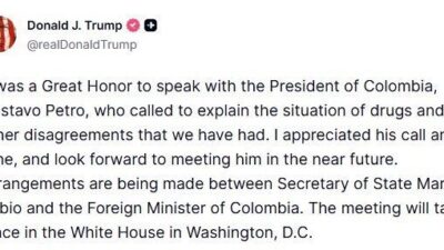 ABD Başkanı Donald Trump, Kolombiya Devlet Başkanı Gustavo Petro ile