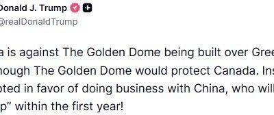 ABD Başkanı Donald Trump, Kanada’nın Grönland’a Altın Kubbe (Golden Dome)
