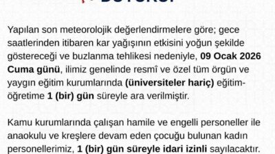 Tunceli’de kar yağışı ve buzlanma nedeniyle eğitime 1 gün ara