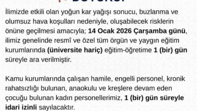 Tunceli’de yoğun kar yağışı ve buzlanma nedeniyle eğitim ve öğretime