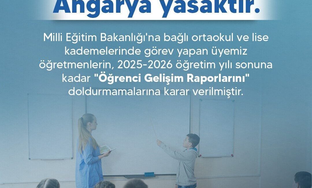 Türk Eğitim Sendikası tarafından yapılan açıklamada, “Angarya iş yükünün kaldırılması,