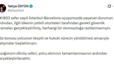 Türk Hava Yolları’nın İstanbul-Barselona seferini yapan TK1853 sayılı uçakta, internet