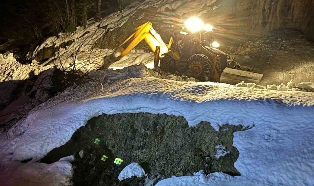 Sinop’un Türkeli ilçesinde meydana gelen heyelan nedeniyle ulaşıma kapanan Düzler-Celaller