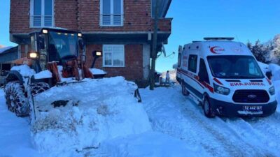 Ordu’nun Ulubey ilçesinde, etkili olan kar yağışının ardından yolların açık