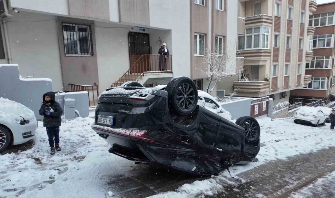 Ümraniye’de meydana gelen trafik kazasında yokuş aşağı kontrolden çıkan otomobil
