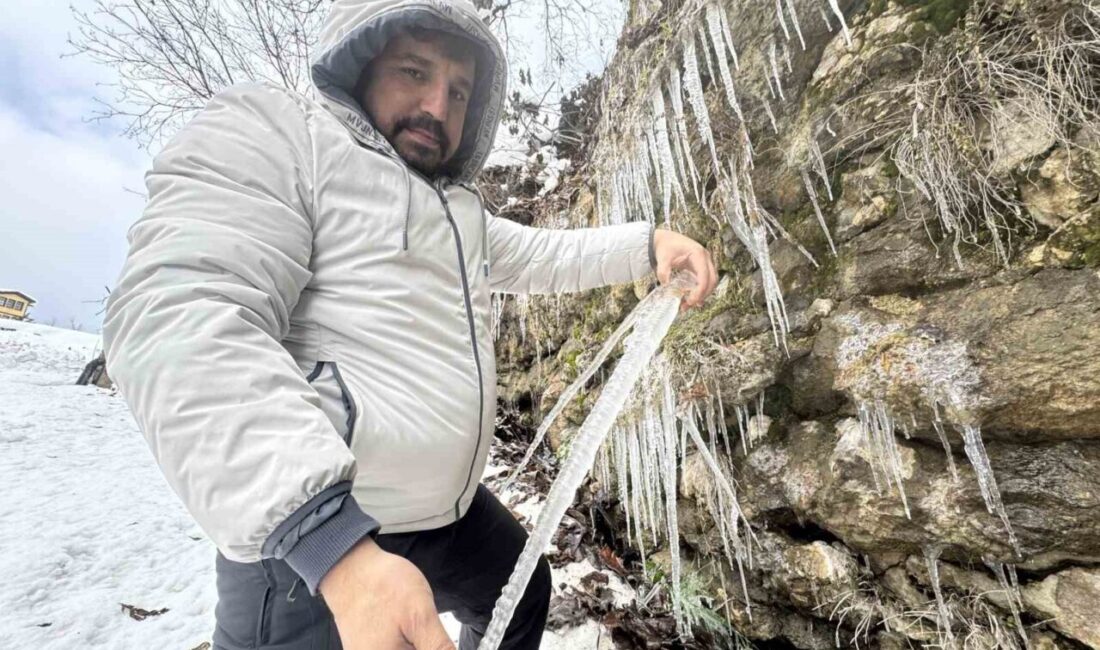 Karabük’ün Safranbolu’da hava sıcaklıklarının eksi 13 dereceye kadar düşmesiyle yamaç,