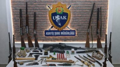 Uşak’ta polis ekiplerince Fevzi Çakmak Mahallesi’nde bulunan Galericiler Sitesi’nde yapılan