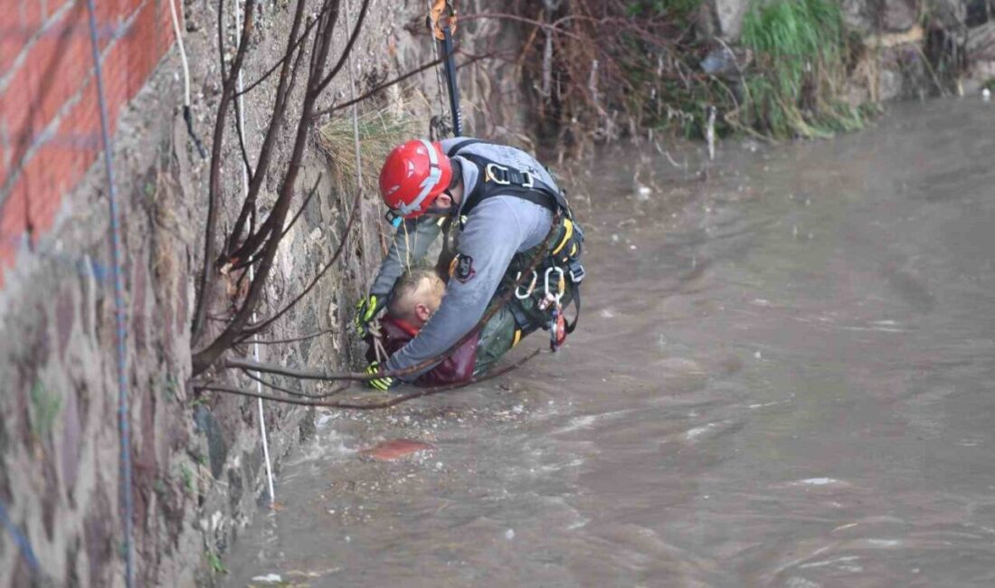 İzmir’in Konak ilçesinde, hurda toplamak amacıyla Meles Çayı’na inen ve