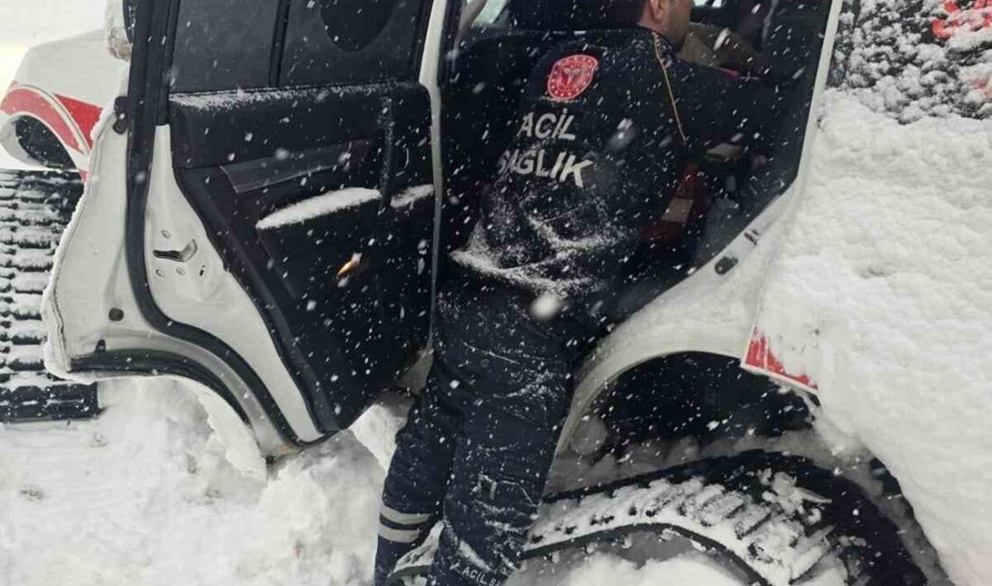 Düzce’de yoğun kar yağışında sağlık hizmetleri durmayarak paletli ambulanslarla sağlık