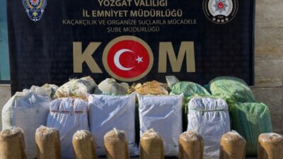 Yozgat’ın Saraykent ilçesinde bir araç içerisinde 650 kilo tütün ele