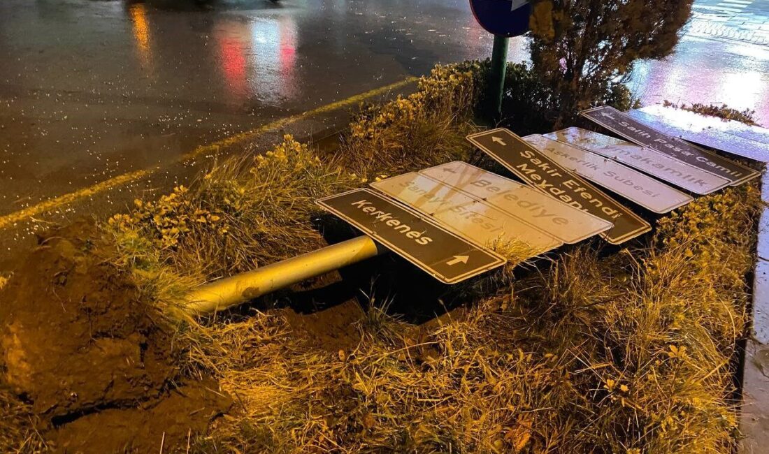 Yozgat’ta kuvvetli rüzgar ve fırtına çatıları uçurdu, tabelaları savurdu. Sorgun