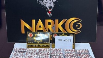 Yozgat’ta düzenlenen operasyonda bin 384 sentetik ecza ele geçirilirken, 8