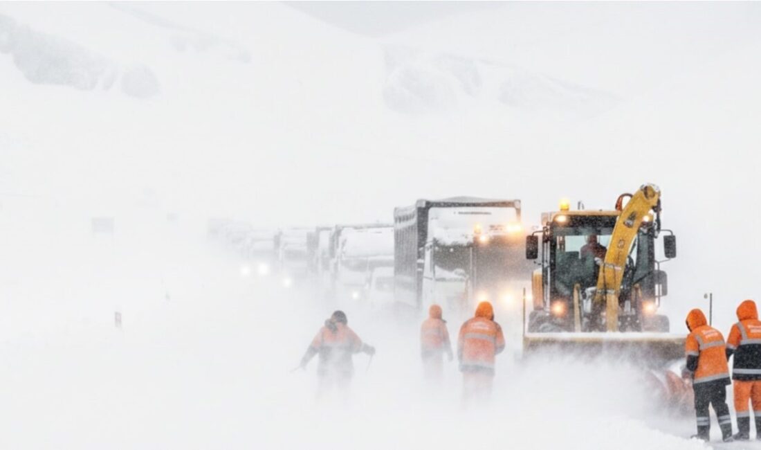 Hakkari’de yoğun kar yağışı ve çığ riski nedeniyle Yüksekova-Şemdinli kara