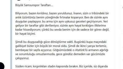 SAMSUN (İHA) – Samsunspor Başkanı Yüksel Yıldırım, ligin ikinci yarısı