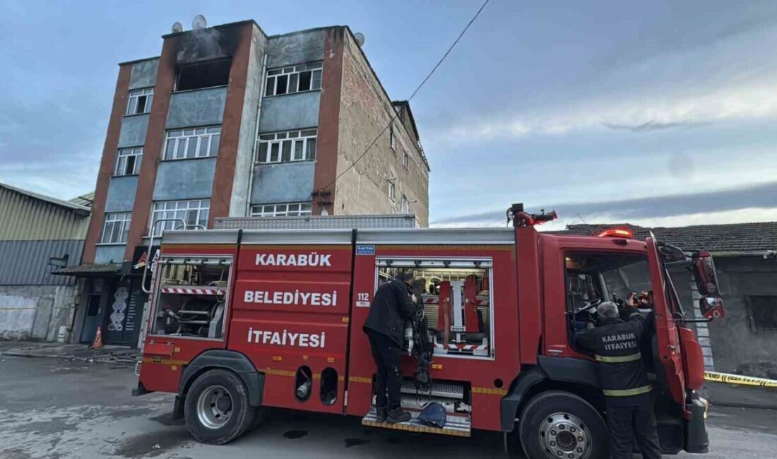 Karabük’te bir binada 6 kişinin yaşadığı dairede çıkan yangın, diğer