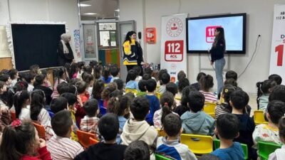 Adıyaman Acil Çağrı Merkezi görevlileri tarafından minik öğrencilere eğitim verildi.