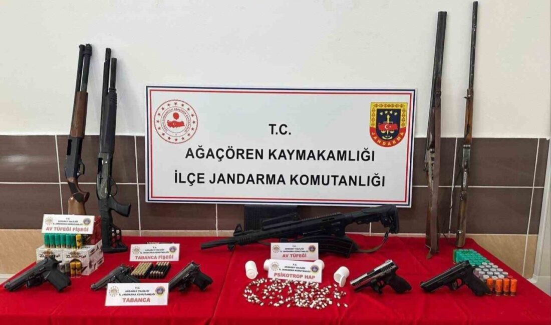 Aksaray’da uyuşturucu ve kaçak silah bulunduran şüphelilere yönelik operasyon düzenleyen