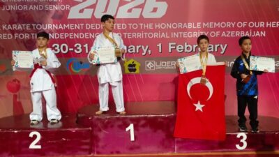 Alaşehir Belediyesi Karate Kulübü sporcuları, Azerbaycan’ın başkenti Bakü’de düzenlenen Arpaçay