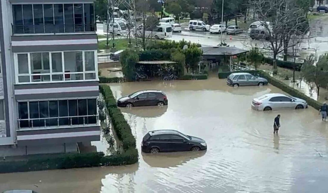 İzmir’de dün gece başlayan kuvvetli sağanak yağış Aliağa ilçesinde su